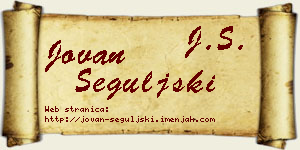 Jovan Šeguljski vizit kartica